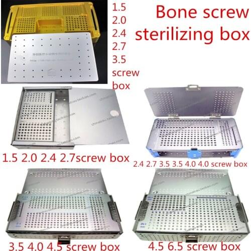 Medical orthopedic instrument locking screw plate Sterilizing box Cortical cancellous screw Storage Place Tray bolt Deposit case