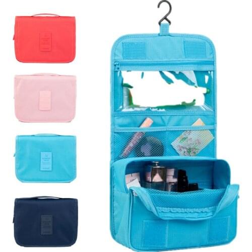Multifunctional Portable Folding Travel Storage Bag Wall Mounted Hanging Cosmetic Bag Makeup Organizer Pouch Sundries Case