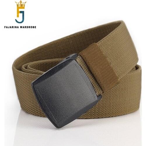 FAJARINA Mens Fashion Design Casual Nylon Strap Elastic All-match Youth Canvas Cummerbunds Belt for Men 3.8cm Width CBFJ0080