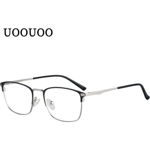 UOOUOO Titanium Alloy Prescription Glasses Men Ultralight Square Myopia Prescription Eyeglasses Metal full Frame 2033