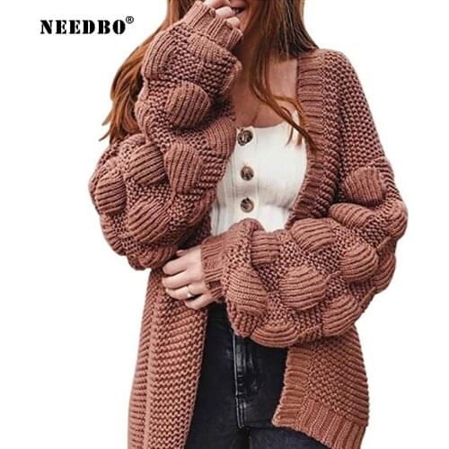 NEEDBO Womens Oversized Cardigan Knitted Sweaters Wrap Long Fall Open Front Knit Undefined Vintage Womens Sweaters 2021
