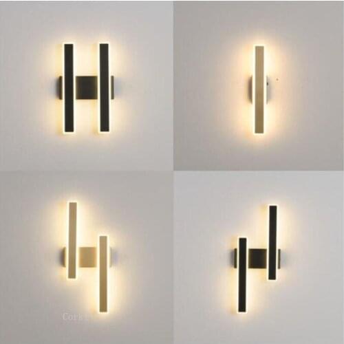Nordic Minimalist LED wall light Wrought Iron H Rectangular Wall Lamp Bedroom Study Acrylic Corridor Geometric Lighting Fixture