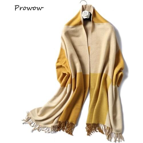 200cm*65cm Autumn Winter Female Wool Plaid Scarf Women Cashmere Scarves Wide Lattice Long Shawl Wrap Blanket Warm Tippet D112