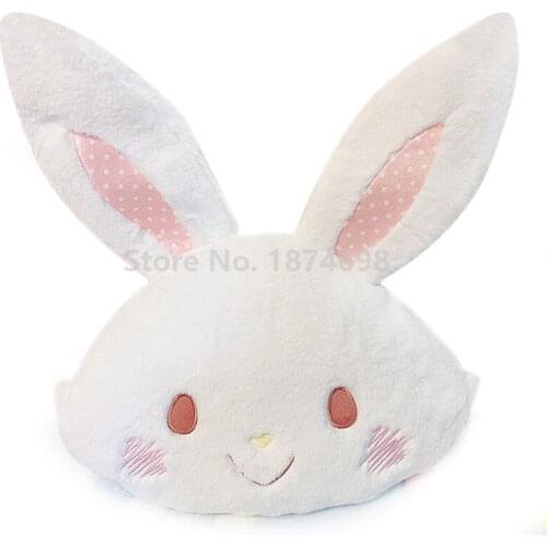 Cute Kawaii Wish Bunny Rabbit Plush Face Pillow Cushion Throw Soft Stuffed Toy Doll Children Girls Gifts 45*40cm