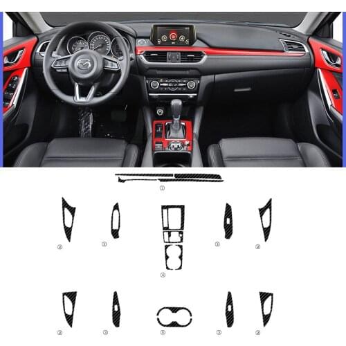 Full Set Interior Matte Carbon Fiber Center Console Durable Wrap Protector Vinyl Decoration Sticker For Mazda 6 Atenza 2017-2020