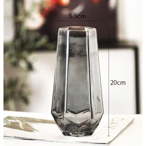 Simple creative glass vase transparent water growing flower arrangement rose lily living room decoration home