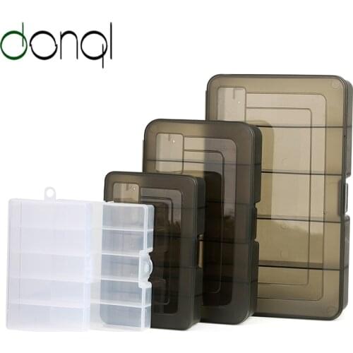 DONQL Fishing Tackle Transparent Fishing Tackle Box 5 Layer Compartment Used For Fishing Lure Connector Accessories Storage