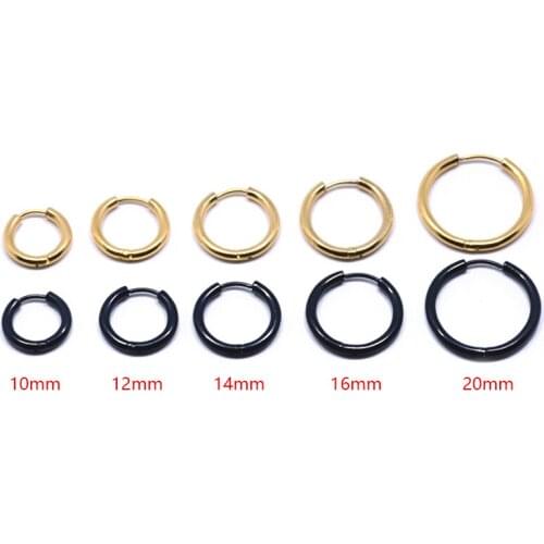 Hot Sell Stainless Steel Punk Rock Stud Earrings Fashion Jewelry 3 Colors Small Circle Round Stud Earrings For Women Men Jewelry