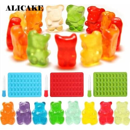 Silicone Gummy Bear Mold Form for Chocolate Candy Fondant Ice Molds Tray Bakery Cake Decoration Baking Pastry Tools Mould Z35