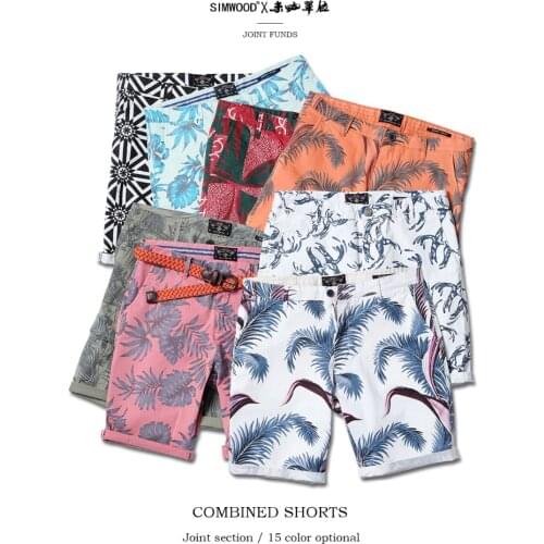 SIMWOOD 2021 Summer New Floral Hawaii Shorts Men Slim Fit Fashion Print Plus Size Casual Mens Clothing High Quality 180317