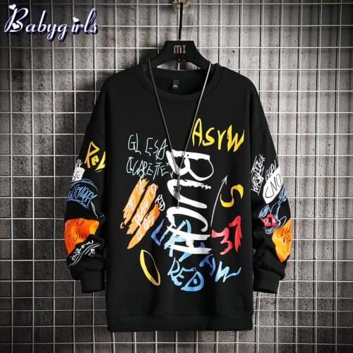 2021 Fashion Hoodie Men Crew-neck Hip Hop Sweatshirt Men Harajuku Printed Oversized Hoodies Japanese Casual Loose Streetwear