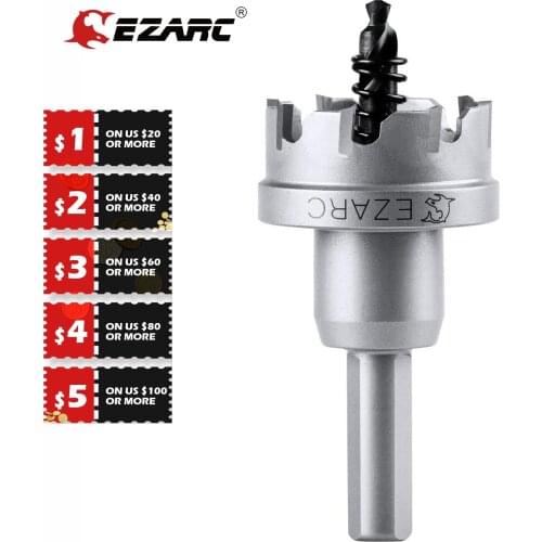 EZARC 1Pcs Carbide Hole Saw Heavy Duty for Stainless Steel Metal Hole Cutter Thick Steel Plates Drilling,14-120 mm Drill Bit Set