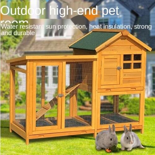 Outdoor rabbit cage automatic defecation household bop house rabbit nest villa cat cage pigeon loft luxury double bird cage