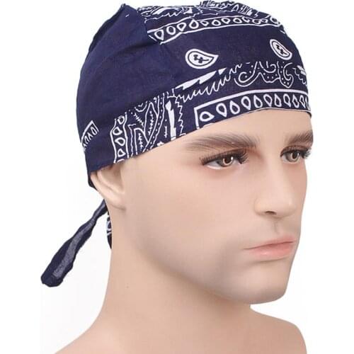 Cycling Bandana Skull Cap Beanie Lightweight Adjustable Cotton Biker Hat Hood Headband Headscarf Doo Rags Head Wraps Costume