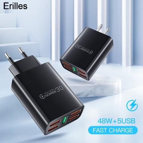 48W USB charger QC 3.0 Fast phone Charger For iphone 12 Air pods one plus Xiaomi Huawei Fast charger adapter Quick Charge 3.0