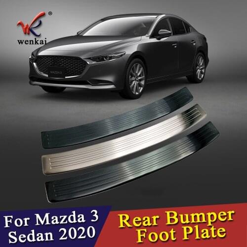 Stainless Steel Car Outside Rear Door Guard Bumper Foot Scuff Plate Protective Cover For Mazda 3 2020 Accessories