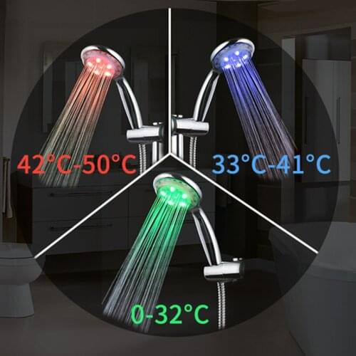 Zhangji 3 Color LED Light Shower Head Temperature Control Change Colors Safe Water Pressure Powered Large Panel ABS Plastic