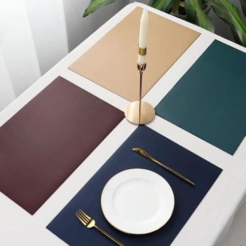 1PC Anti-skid And Heat-insulation Leather Placemat For Dining Table Non-slip Table Mat Kitchen Accessories