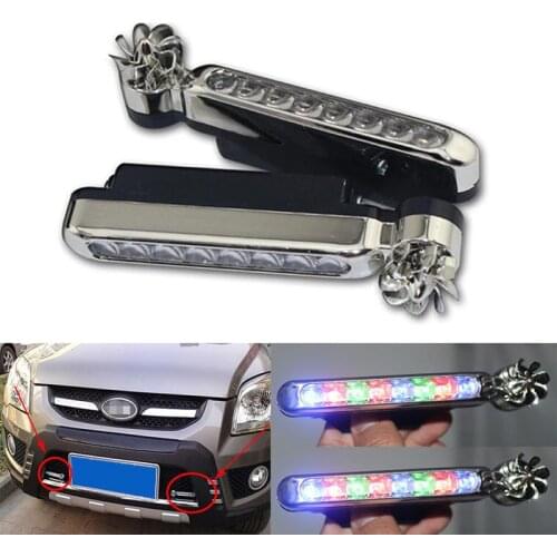1pc Wind Energy No Need External Power Supply Car Daytime Running Lights 8 LED DRL Daylight Headlight Lamp DRL