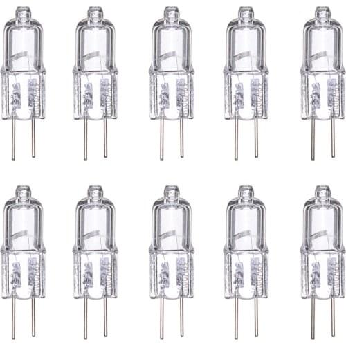 10pcs 10W/20W 2 Pins Easy To Install Halogen Bulbs G4 12V Halogen Light Bulbs Capsule Warm White Color LED Lamps
