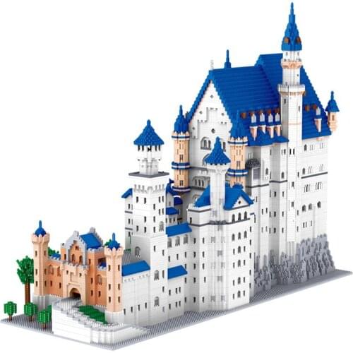 11810pcs+ New Swan Stone Castle Micro Building Blocks Famous Architecture LZ8020 Mini Bricks Kid Blocks Toys for Christmas Gift