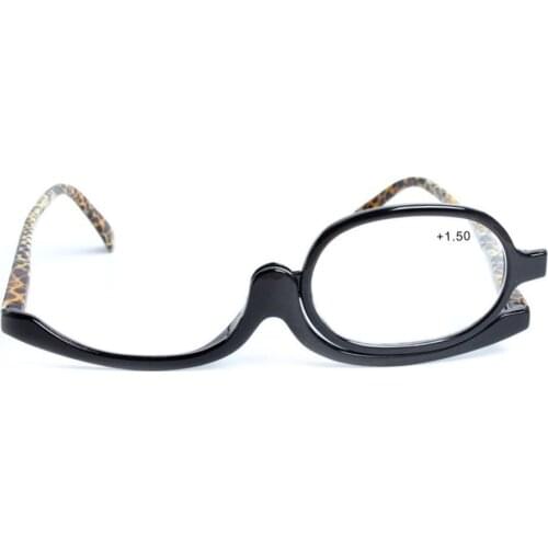 180 Degree Rotating Monocular Women Men Glasses Makeup Reading Glasses Diopter For Females Reading +1.50 +3.00