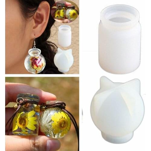 2 Pieces Epoxy Crystal Resin Silicone Mold Small Bottle Storage Box Mold for DIY Home Decoration Pendant Jewelry Making