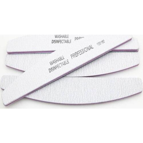 25X High Quality Nail Art Sanding Nail File 100/180 Grit Moon Style Professional Nail Files Manicure Pedicure Tools Accessories