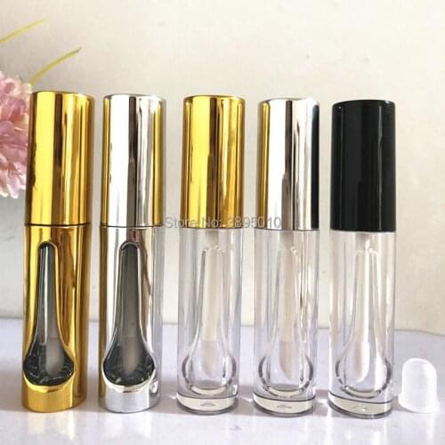 3ml gold silver Lip Gloss Tube Empty Cosmetic Clear Lip Gloss Tubes Containers Bottle F775