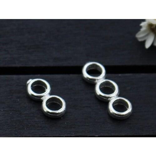 925 Sterling Silver Space Beads 2 hole/3 hole Handmade Multi-row Bracelet Connector Silver Loose Beads DIY Jewelry Findings