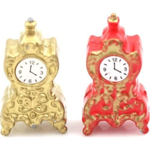 1:12 Living Room Porcelain clock mini Home decoration Doll house Miniature Toy Doll Food Kitchen living Room Doll Accessories