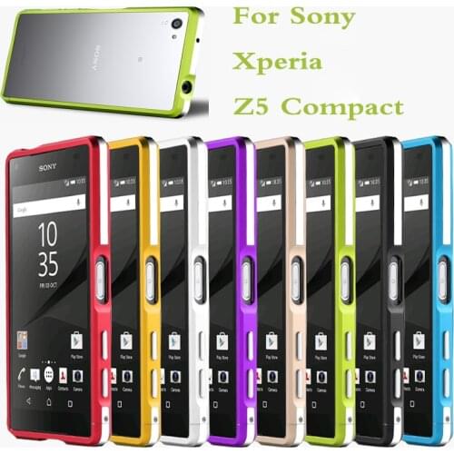 For Sony Xperia Z5 Mini E5803 Bumper Case High Light Metal Frame Case Cover for Sony Xperia Z5 Compact Z5 Mini E5823 E5803 4.6"