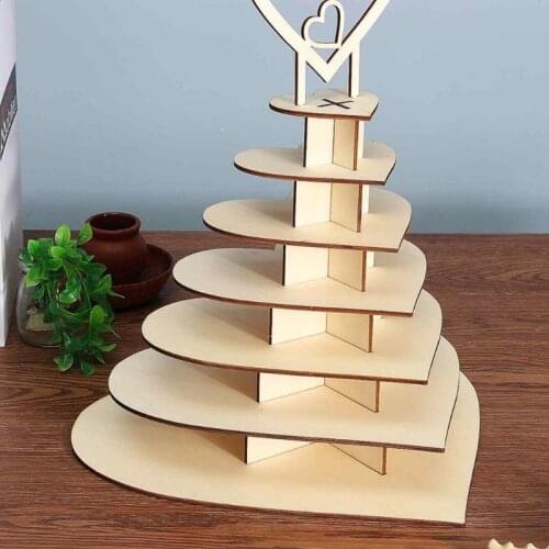 I Love You Wooden Chocolate Candy Heart Wedding Centrepiece Display Stand Holder C90D