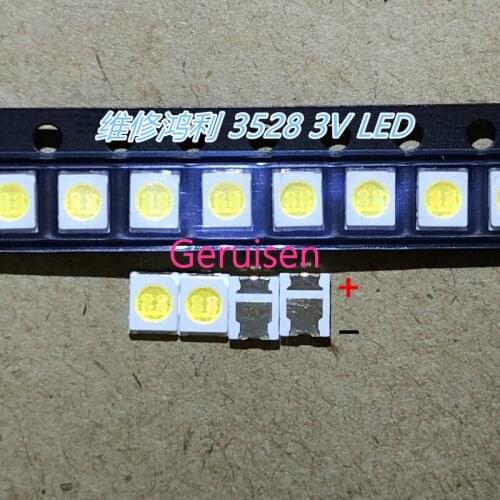 4000PCS/LOT HONGLI TRONIC DOUBLE CHIPS LED Backlight 1210 3528 2835 1W 3V 100LM Cool white LCD Backlight for TV TV Application