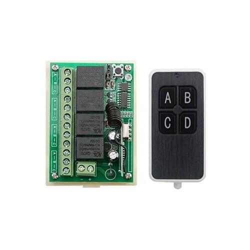 JRLJEKEE New DC12V 4CH RF Wireless Remote Control System teleswitch transmitter and receiver universal gate remote control