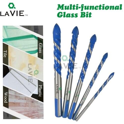 LAVIE 3mm to 12mm Multifunctional Glass Drill Bit Twist Spade Drill Triangle Bits For Ceramic Tile Concrete Glass Marble DB02055