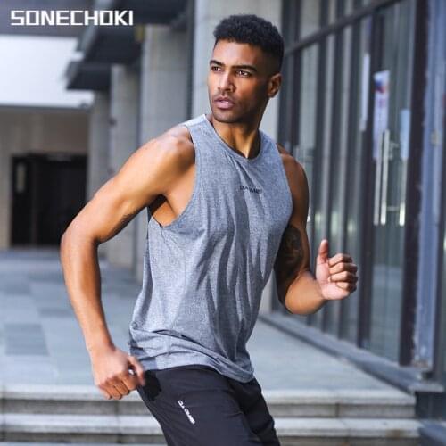 SONECHOKI Basketball Shirt Men Letter Printing Bodybuilding Tanktop Fitness Gym Clothing Muscle Guys Sleeveless Workout Vest