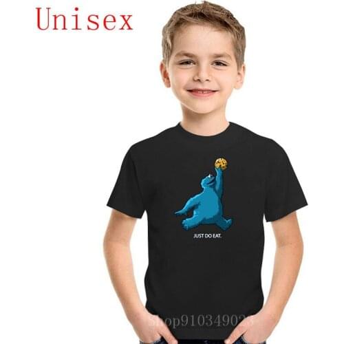 Novelty Sesame Street Cookie Mon-ster Just do eat print children T shirts kids clothes High Quality boys clothes girls clothes