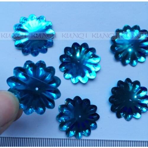 New Arrival 250pcs 22mm Wheel Flower Flat Loose Sequin Paillettes Sewing,Wedding Craft,Women Kids DIY Garment Accessory Blue