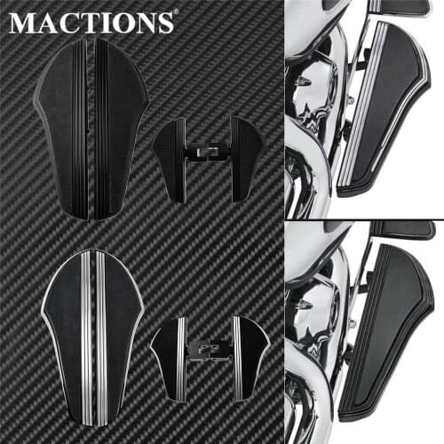 Motorcycle Rider Driver Passenger Floorboard Front Rear Footrest Footpegs Footboards Pedal Set Black/Chrome For Indian 2014-2019