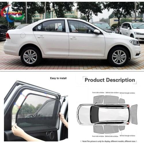 For Volkswagen Santana Car Full Side Windows Magnetic Sun Shade UV Protection Ray Blocking Mesh Visor Car Decoration Accessories