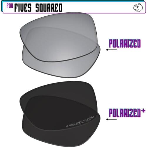 EZReplace Polarized Replacement Lenses for - Oakley Fives Squared Sunglasses - Blk P Plus-SirP Plus