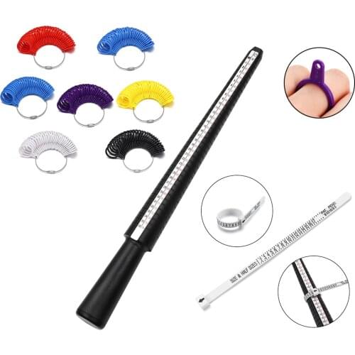 Professional Jewellery Tools Ring Size Mandrel Stick Finger Gauge Ring Sizer Measuring Jewelry Ring SizeTool Set