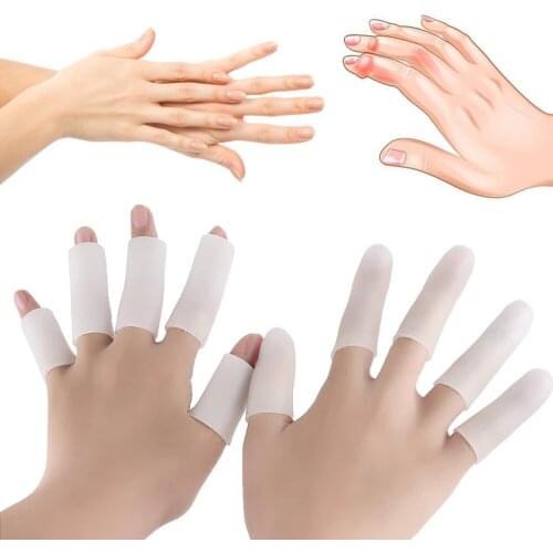 5pcs Silicone Toe Tube Finger Protector Toe Separator Corrector Corn Blister Cracked Protection Pain Relief Thumb Gel Sleeve