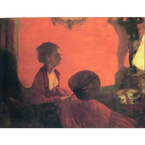 High quality Oil painting Canvas Reproductions Madame Camus with a Fan (1870) By Edgar Degas hand painted