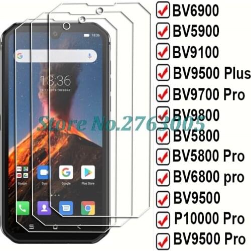 3PCS Tempered Glass Cover For Blackview A90 A80s BV6600 BV6000 BV7000 BV8000 BV9000 BV6300 BV5100 Pro BV5800 Screen Protect Film