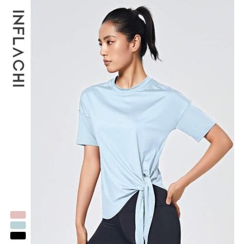 Women Fitness Top Workout Training Exercise Gym T Shirts Female Sport Loose T-shirt Yoga Running Short Sleeve backless Tees T10