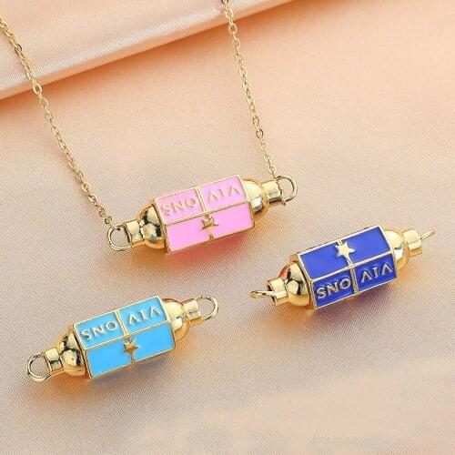 2021 New Korean Version Of Geometric Rectangle Letter Necklace For Woman Fashion Trend Pendant Girl
