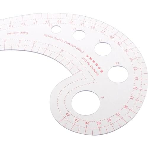 Hard Plastic Comma Shaped French Curve Ruler Sewing Tools by Garment Sewing Supplies Multi functional Grading Scale