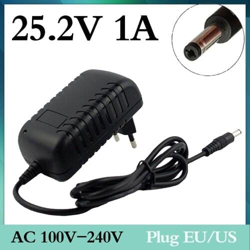 1 pc best price 25.2 V 1000mA 1A 5.5 * 2.1mm Universal AC DC power supply wall adapter charger for lithium battery EU / AU / US
